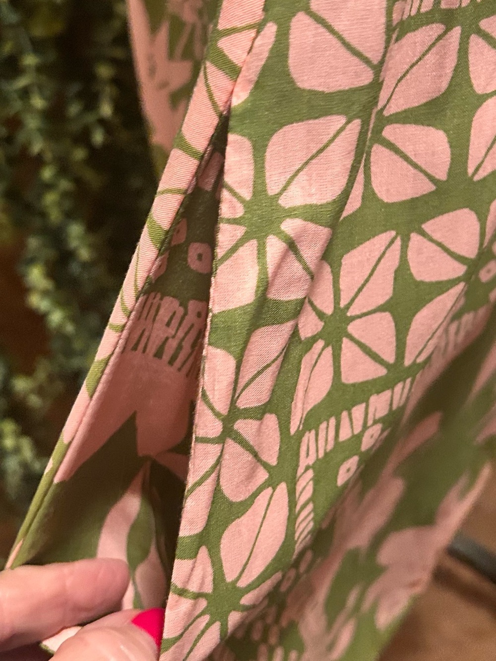NWOT Vici Collection Floral & Geometric Pink and Olive Green Dress - Picture 5 of 5